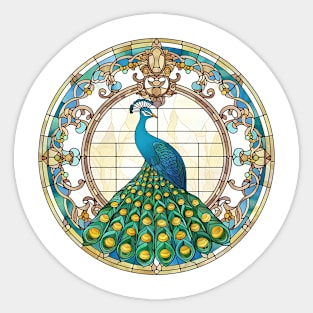Stained Glass Peacock #1 Sticker